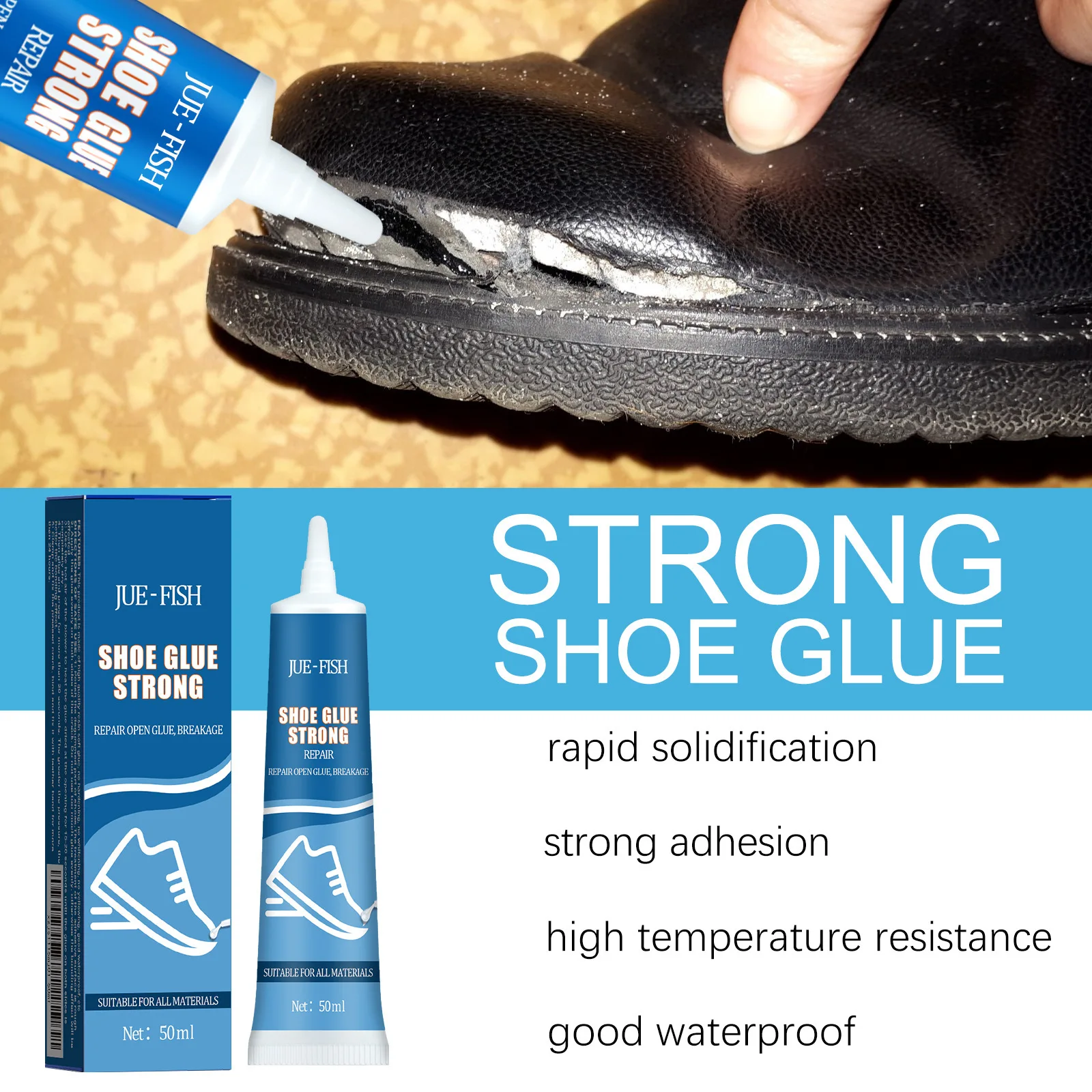Powerful universal shoe glue, sports shoes, leather shoes, multi-purpose waterproof repair shoes, sole glue, adhesive, firm