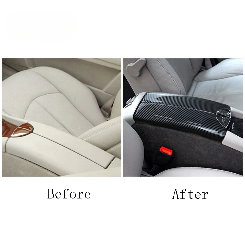 Car Styling Center Console Tidying Armrest Box Panel Cover Sticker Trim For Mercedes Benz E class W211 2003-2008 Car Accessories