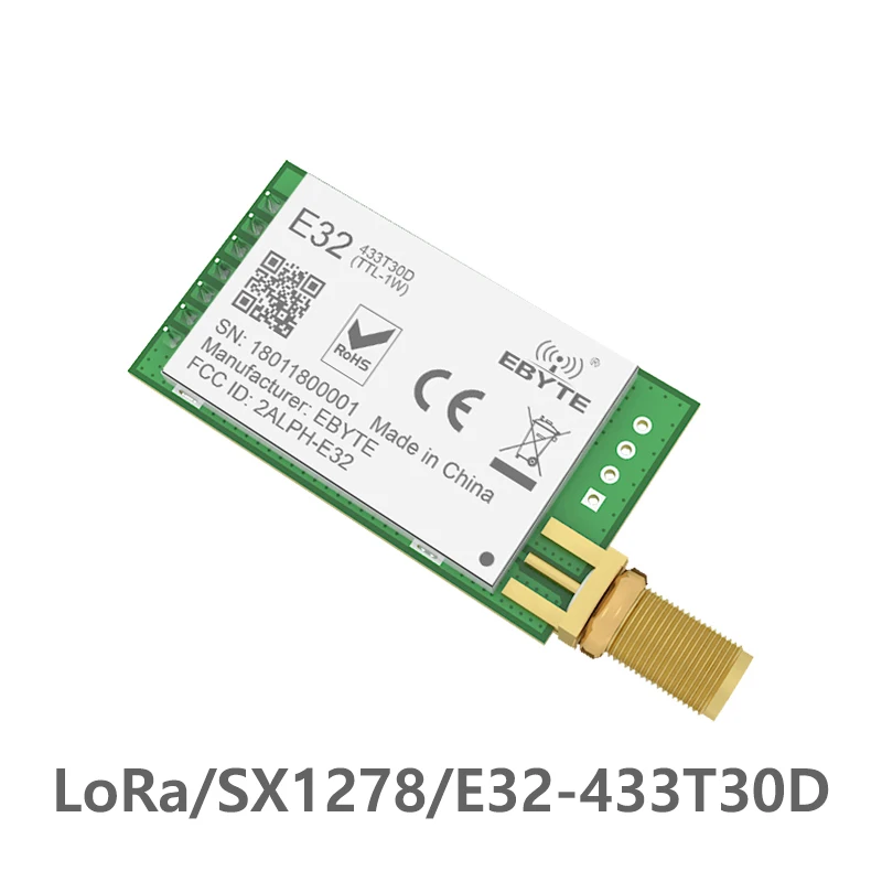 E32-433T30D Hot sales SX1278 LoRa module RF 433MHz UART SMA-K Antenna 30dBm 1W 8km long range Wireless Transceiver module DIP