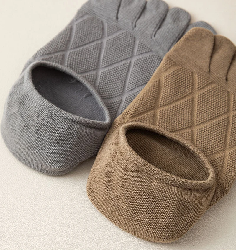 6 Paar Herren-Socken mit fünf Fingern, dünnes Netzgewebe, atmungsaktiv, unsichtbare Socken, antibakteriell, desodorierend, rutschfest, niedrig geschnittene Socken für den Sommer – Detail 8