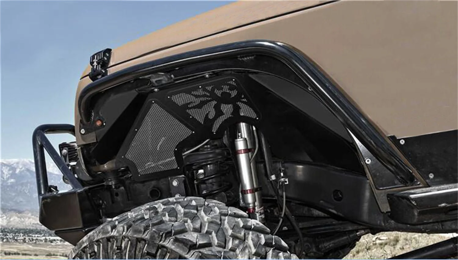 

SXMA Front Inner Fender Kit Black Textured Fender Flares Off-Road Front Fenders Aluminum for Jeep Wrangler JK 2007-2017 1Pair