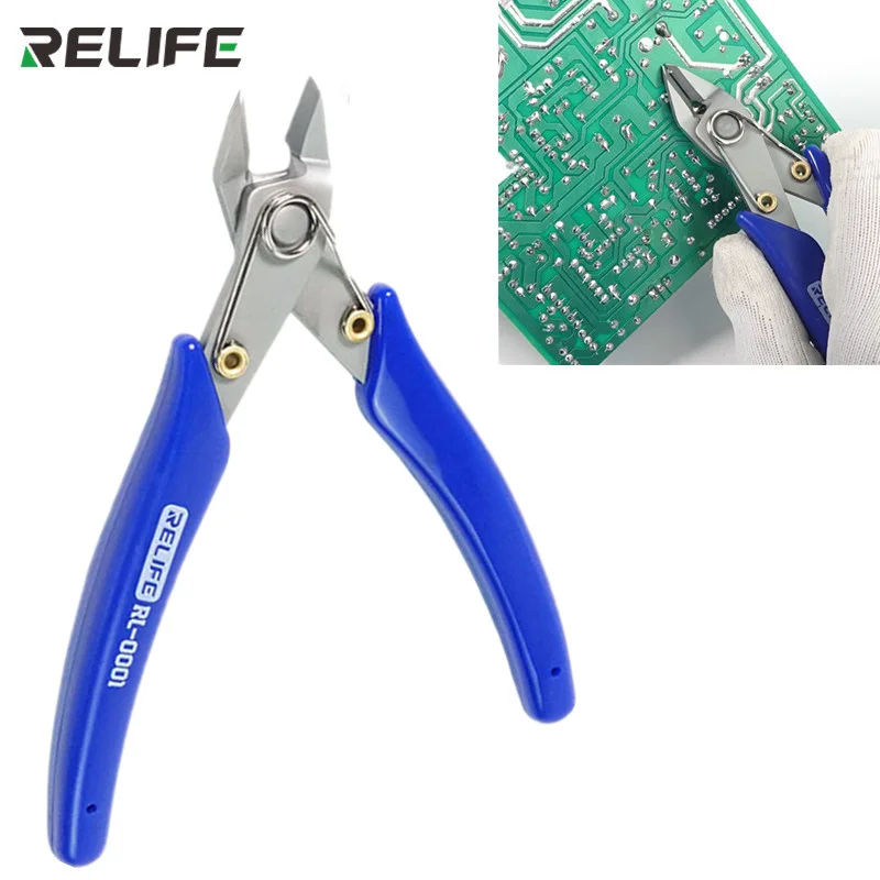 RELIFE RL-0001 Electronic Flush Cutter Precision Diagonal Pliers High Hardness Wire Cutter for Phone Repair Tool