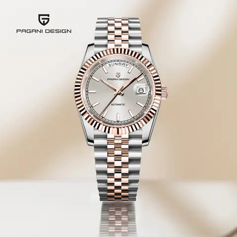 2025 nuevos relojes PAGANI DESIGN DD36 para hombre, reloj automático de oro rosa para hombre, relojes de pulsera mecánicos, reloj luminoso de zafiro AR