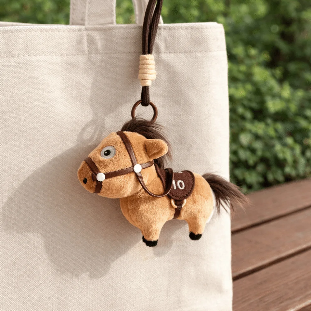Mascot Pony Bag Pendant Good Luck Chinese Style Stuffed Animal Keyring 2026 Year of the Horse Fluffy Zodiac Pony Figurine