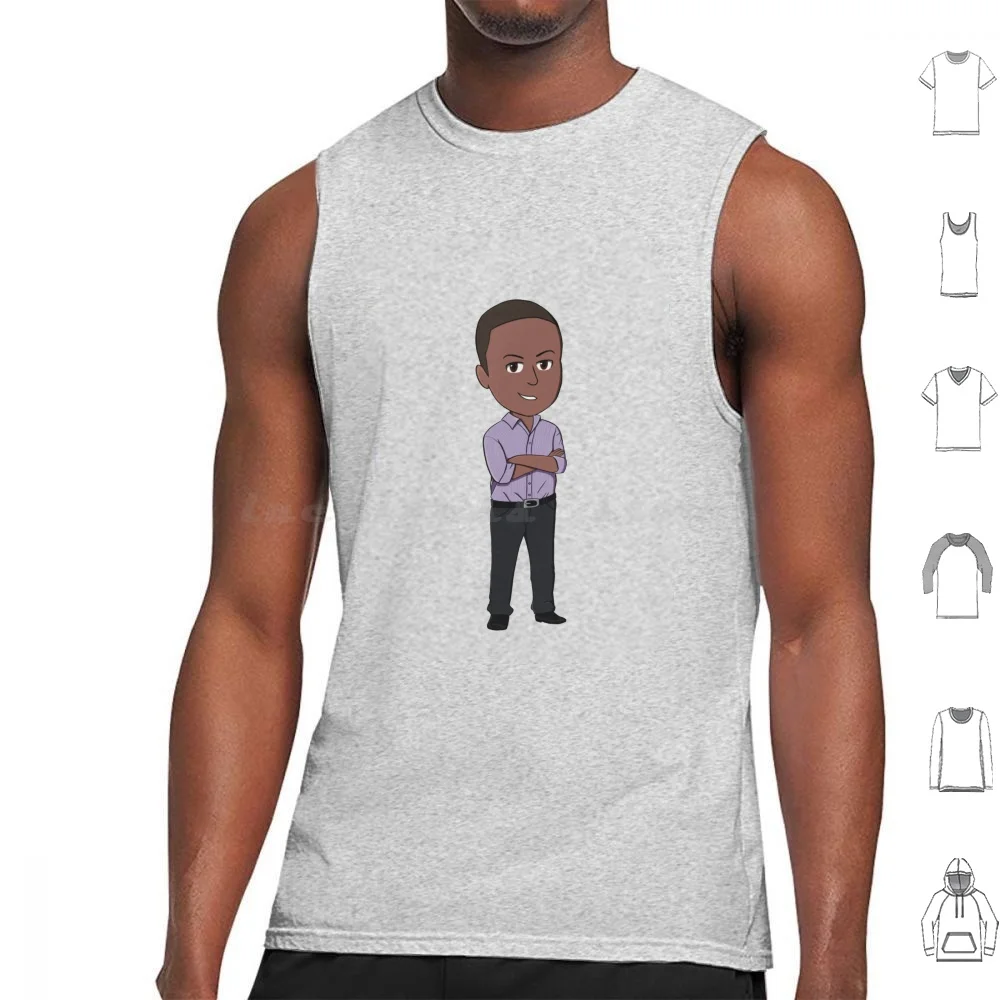 Chibi Burton Guster Tank Tops Print Cotton Psych Soup Can Sam Satchel Gizmo Psych Tv Show Shawn Spencer Burton Guster Gus