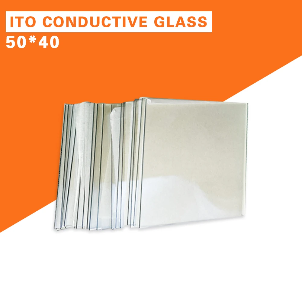 

50x40x1.1mm 50pcs Lab Transparent Conductive Glass Indium Tin Oxide ITO Glass Coated Glass