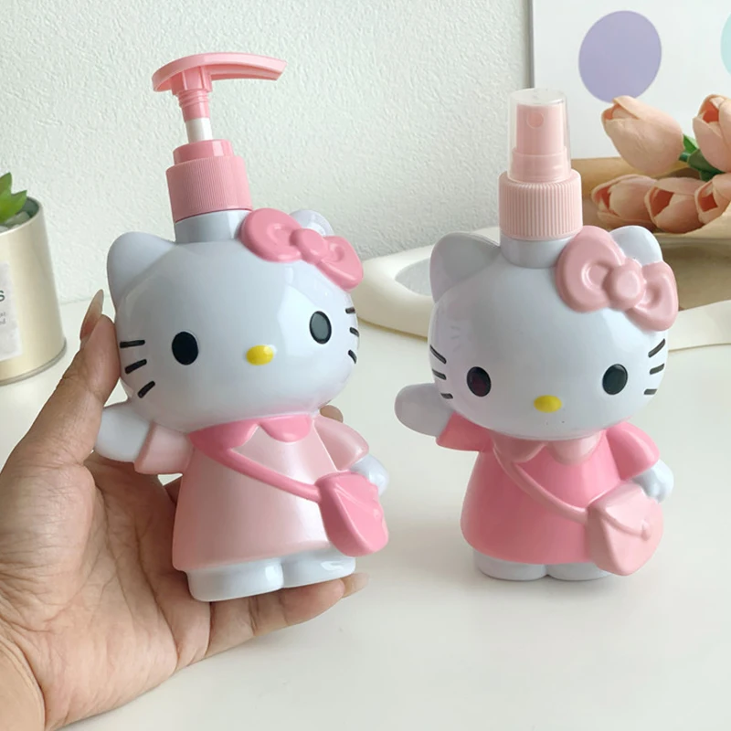 Sanrio KT Katzenflasche Kawaii Hello Kitty große Kapazität Tumbler Flasche Shampoo Flasche für Duschgel Handseife