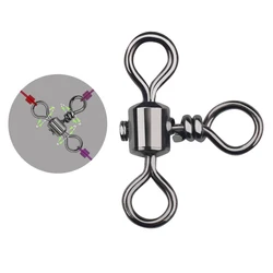 DNDYUJU 10-50pcs 3Way Barrel Cross Line Fishing Swivel With Solid Ring Brass Fishing Hook Line Connector Fishing Accessories