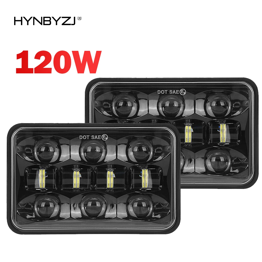 HYNBYZJ 120W 4x6 inch 150W LED Headlight Hi-Lo Red Sealed Beam Waterproof for Chevrolet Car Truck SUV Auto Accessories