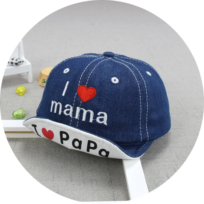 Baby Denim Baseball Cap New Spring Cute Embroidered Solid Sunhat Boys Girls Cotton Snapback Caps Kids Hip Hop Fishing Hat 1-3Y