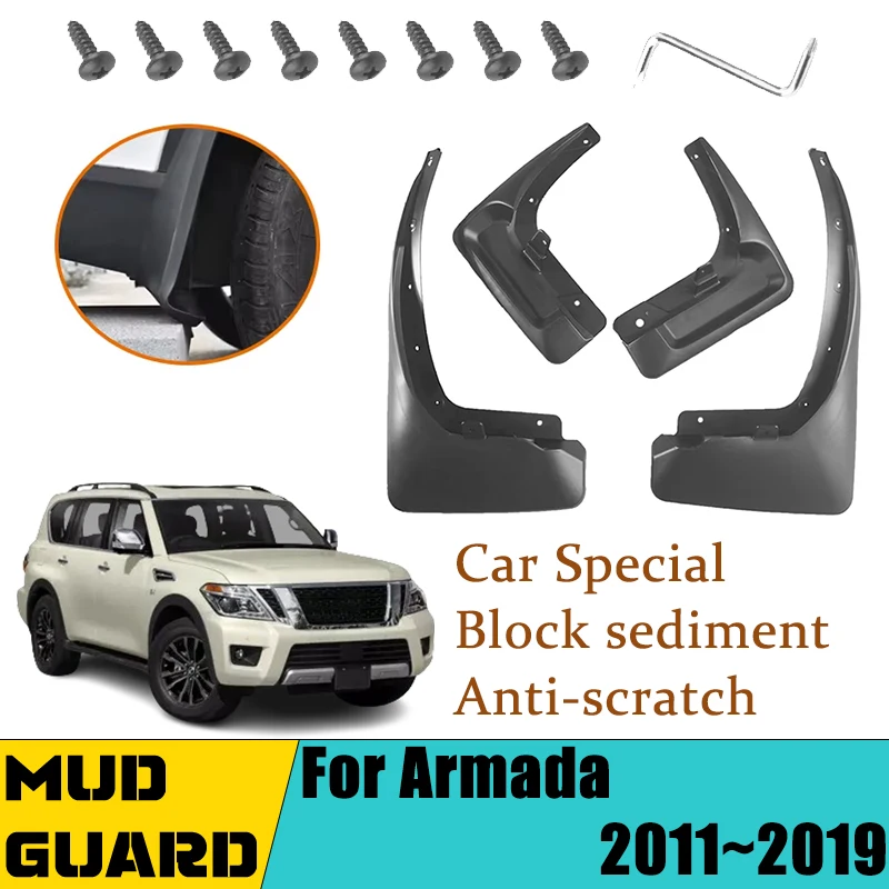 

For Nissan Armada Patrol QX80 Y62 2011~2019 4PCS Mudflap Mudflaps Fender Front Rear Flaps Splash Guard Car Accessories Mud Flaps