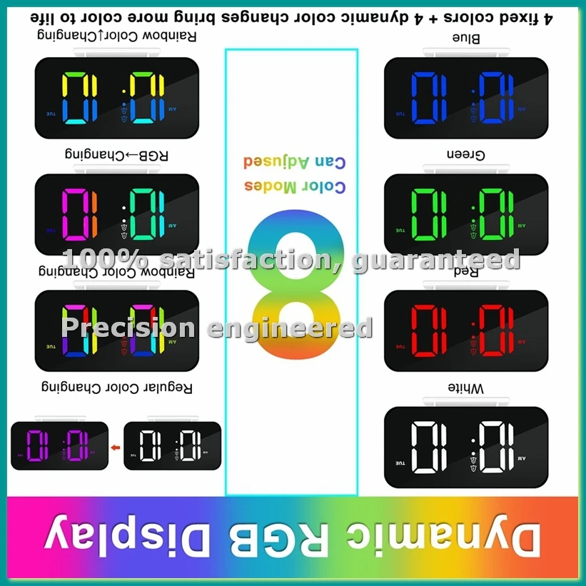 LED Digital Alarm Clock for Bedrooms with Night Light,Dual Alarm,12/24H, Plug in Large Display Alarm Clock for Bedroom,B-A46I