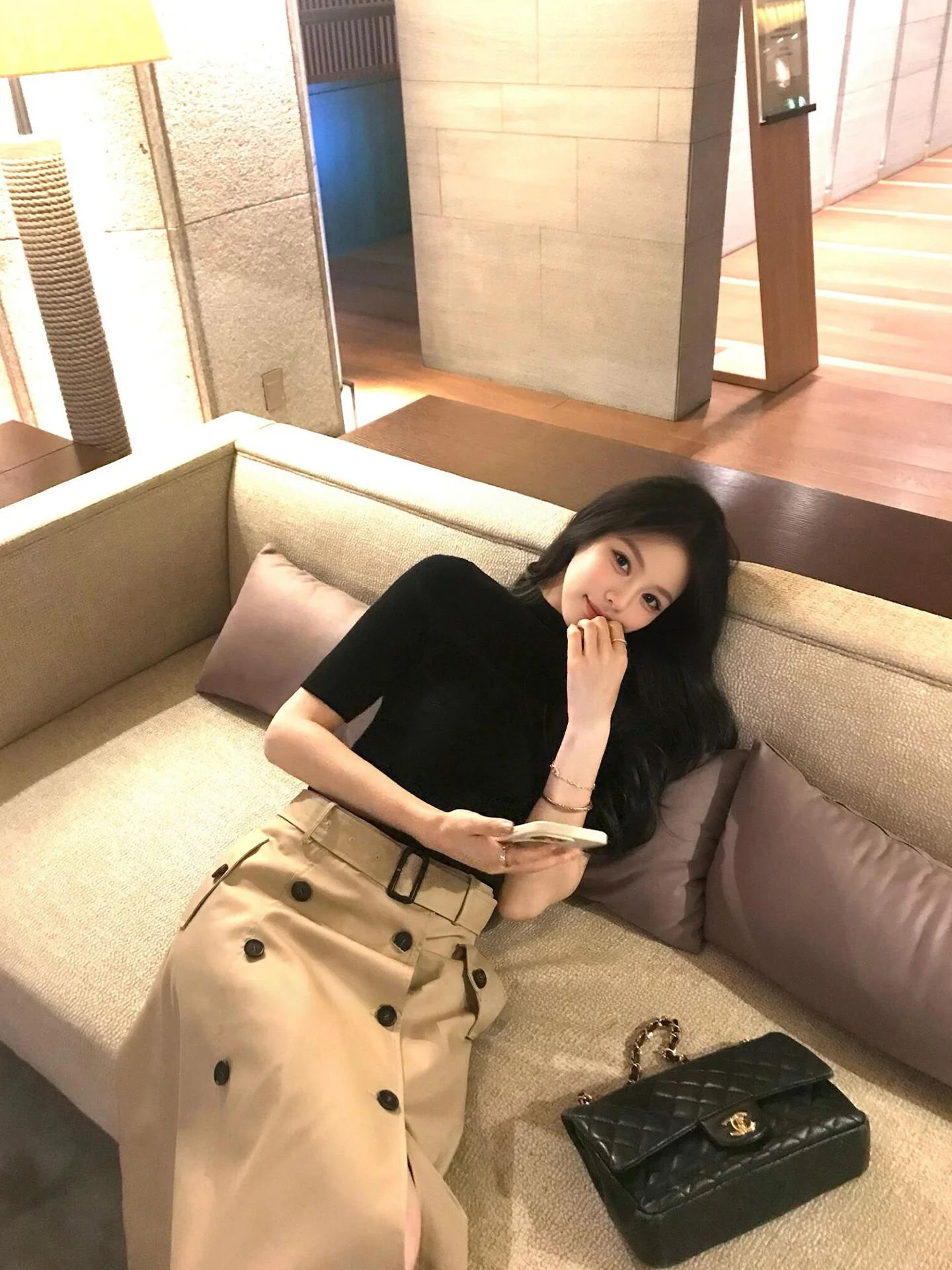 British Style High Collar Knitted Top And  Skirt Two Piece Set for Women Autumn Fashion Casual Slim Fit round Neck T Shirt