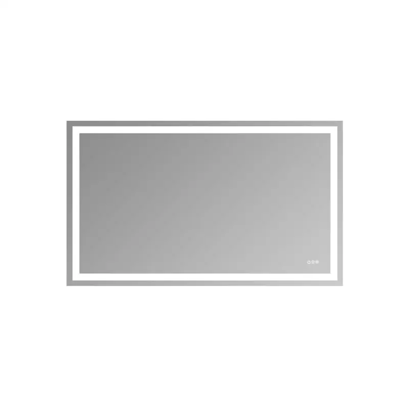 

60x36 Inch Frameless Eco-Friendly Silver Mirror with Dual LED Light Strips for Front and Back Lighting, Suitable for Home or