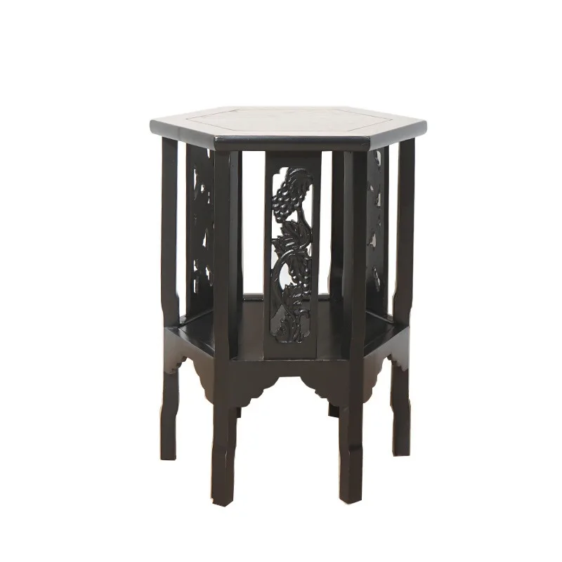 Designer new Chinese-style solid wood medieval furniture, living room side table, sofa side table, coffee table corner table