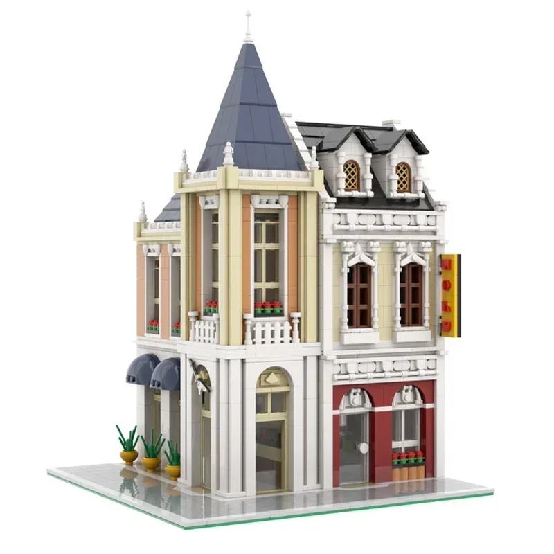 Moc Building Blocks Street View สถานีวิทยุและ Music Store การวิเคราะห์อิฐ DIY ประกอบของเล่นก่อสร้างสําหรับวันหยุดของขวัญ