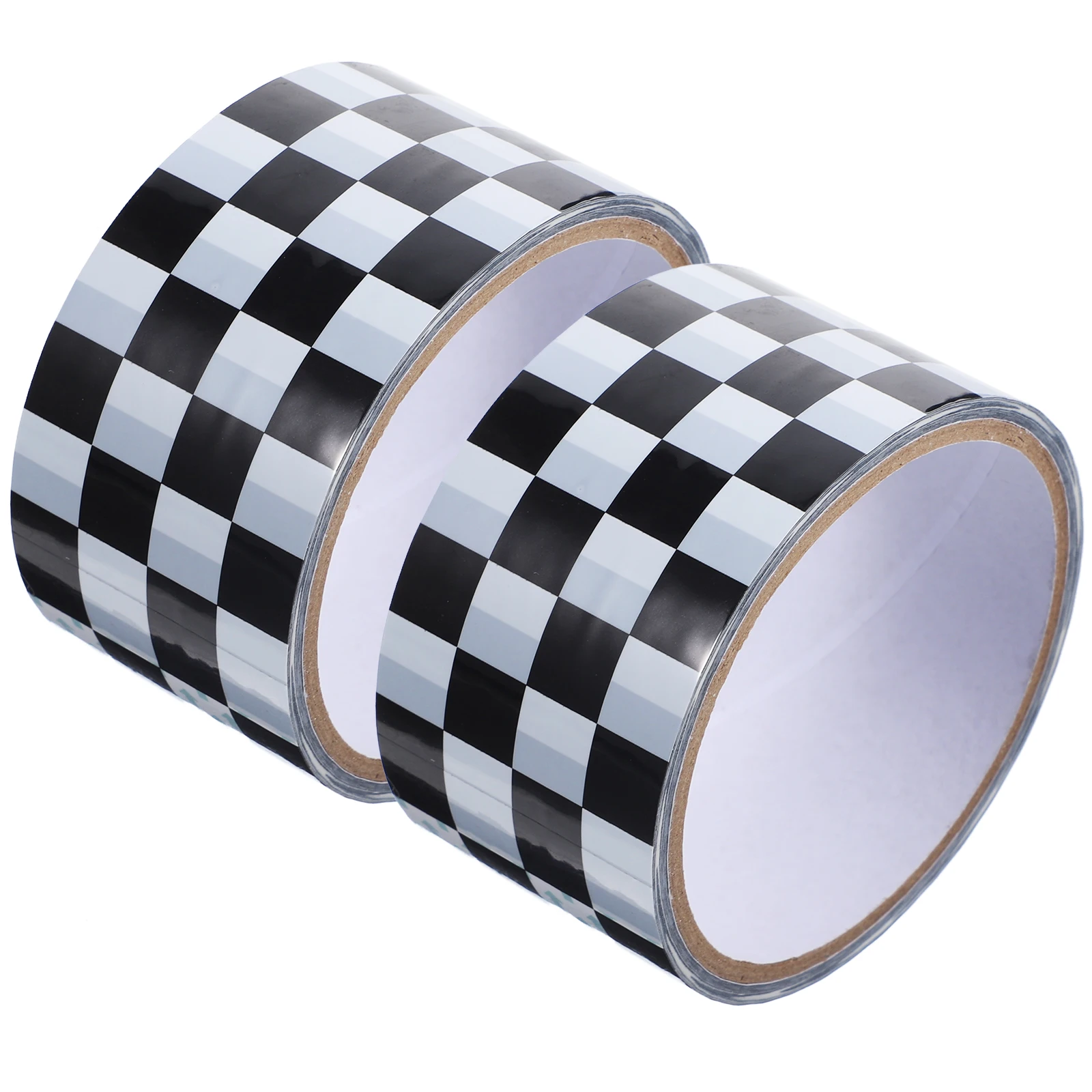 

2 Rolls Black White Checkered Packing Tape Heavy Duty Decorative Adhesive Strong Paper Household Multi-Function for Moving