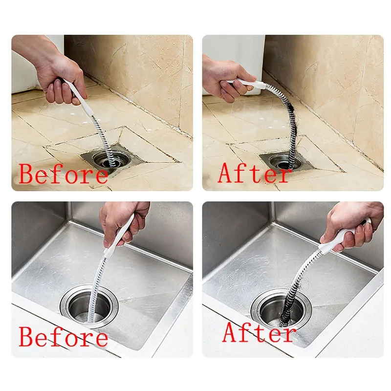 Pipe Unclogger Drain Hair Cleaner Sink Cleaning Brush Pipe Unclogging Tool Kitchen Bathroom Hair Sewer Sink Cleaning Brush