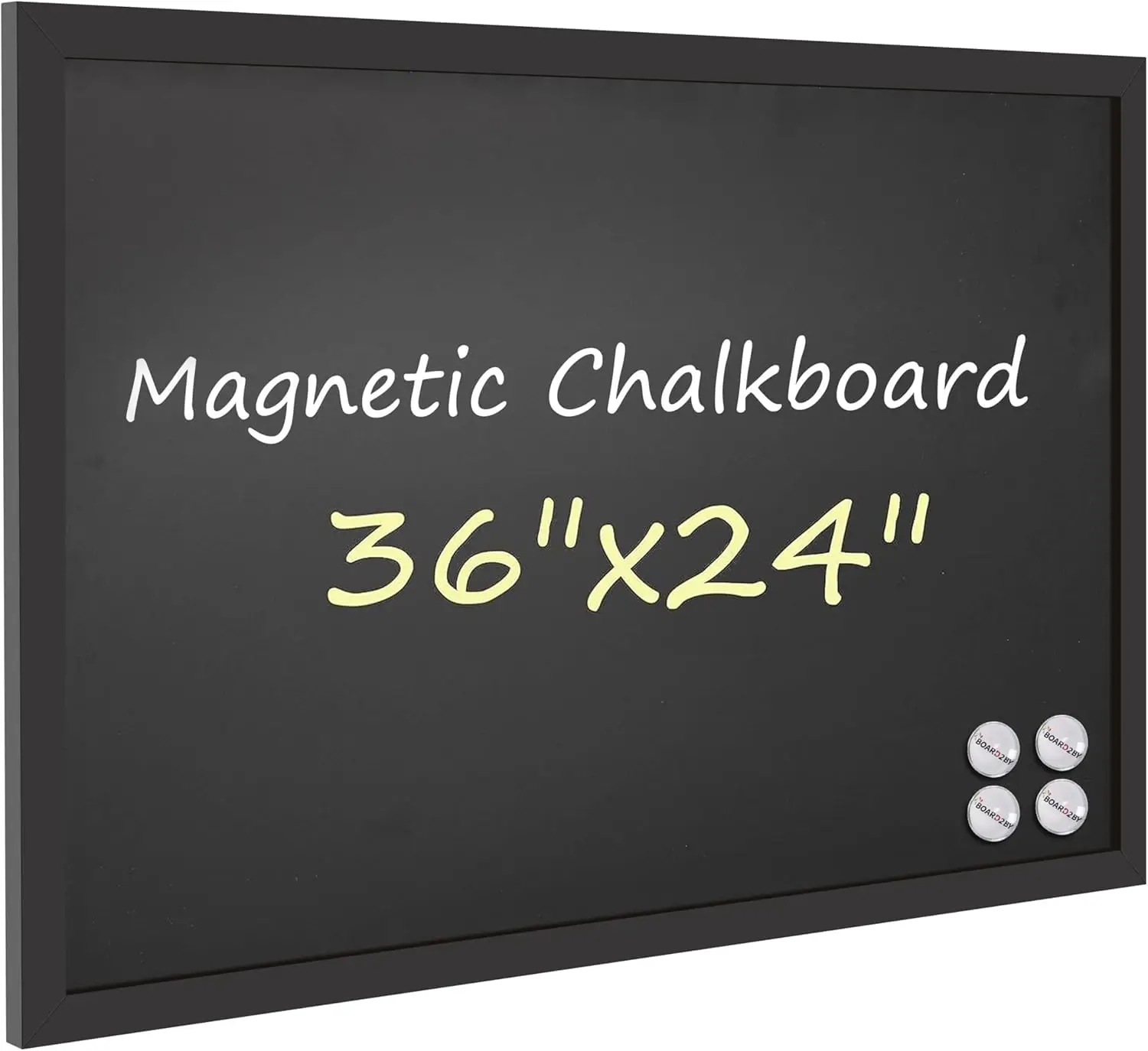 

Large Magnetic Chalkboard 24x36, Wood Framed Wall Decor, Easy-to-Erase Blackboard for School Home Office