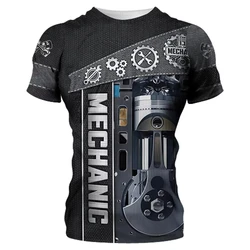 Newest Men Clothe 3d Print Mechanical Wrench Men Casual Oversized Short Sleeve T Shirt Men Fashion Vintage Short Sleeve T-Shirts