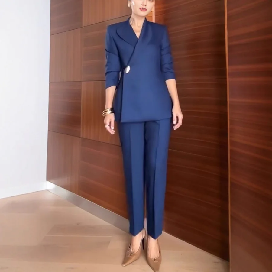 

Women's Suit 2 Piece Set 2026 Spring New Long-sleeved Fashion Suit INS Loose Commuter Trousers Two-piece Set For Women Tracksuit