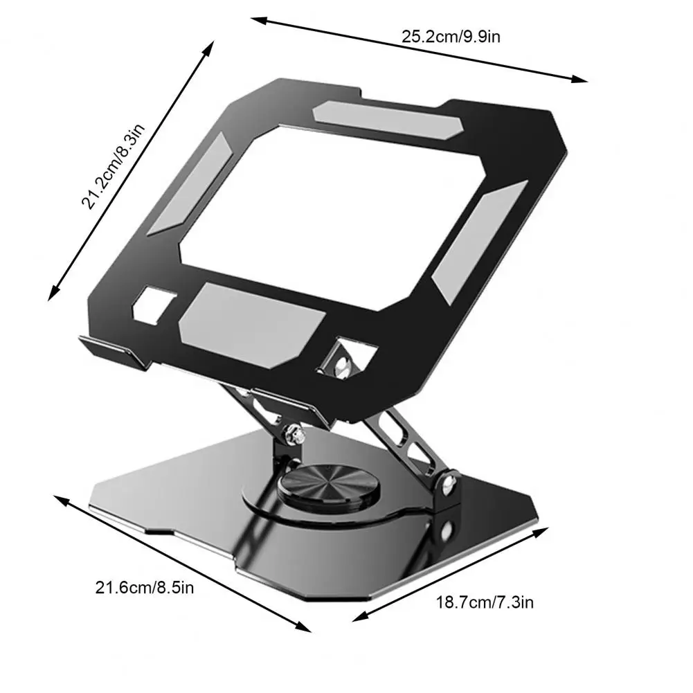 Soporte de ordenador portátil con Base de rotación de 360 grados, placa de acero al carbono, ángulo de altura ajustable, diseño plegable