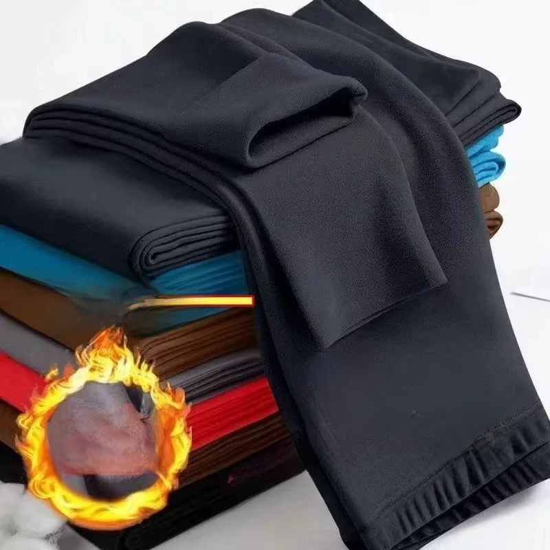 

Мужские термодвусторонние брюки на подкладке с постоянной температурой и подогревом, облегающие осенние брюки больших размеров, повседневные брюки