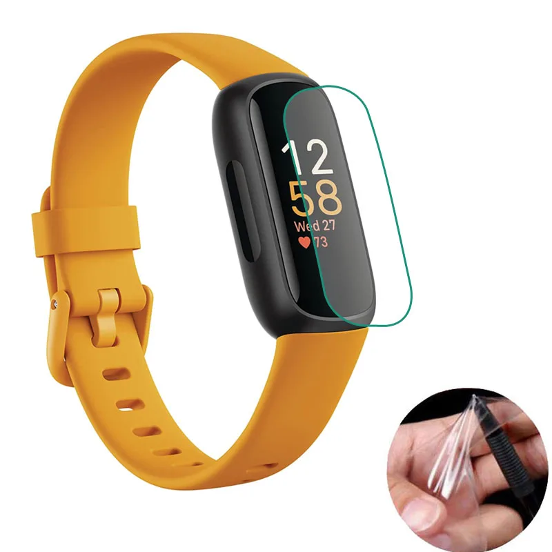 5 قطع من طبقة حماية شفافة من مادة البولي يوريثان الحراري الناعمة لهاتف Fitbit Inspire 3 غطاء واقي للشاشة الذكي Inspire3 Smartband