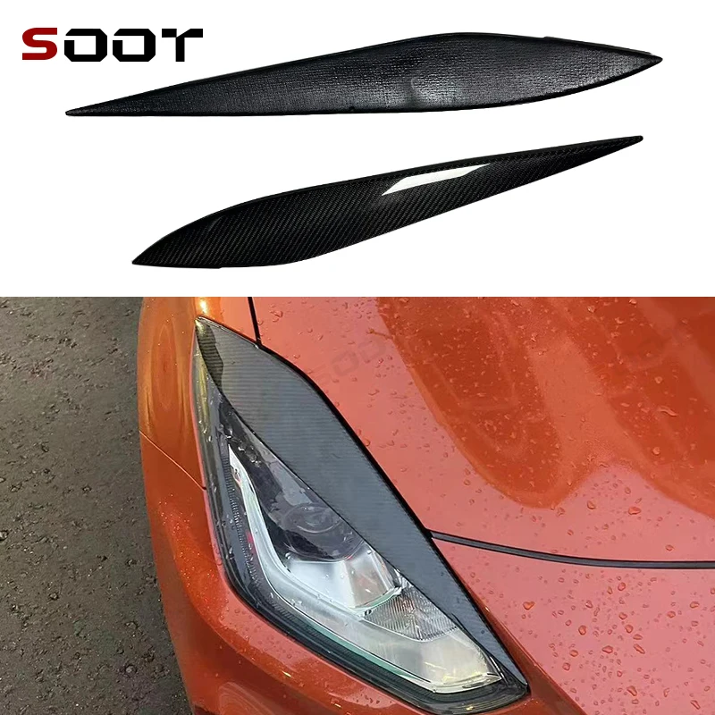 

For Suzuki Swift ZC33S 2018+ Custom Type 2PCS Carbon Fiber Eyebrow Headlight Header Sticker Cover Trim Fits Automotive Exterior