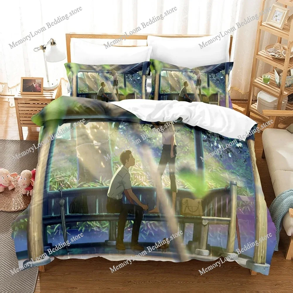 3D Print Japan Movie The Garden of Words Bedding Sets Duvet Cover Set with Pillowcase Twin Full Queen King Bedclothes Bed Linen