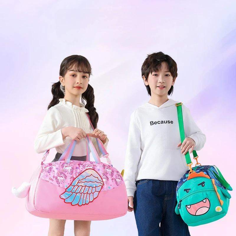 

Cartoon Dinosaur Unicorn Travel Duffle Bag Weekender Gym Tote for Boys Girls Shoulder Bag Workout Water Resistant