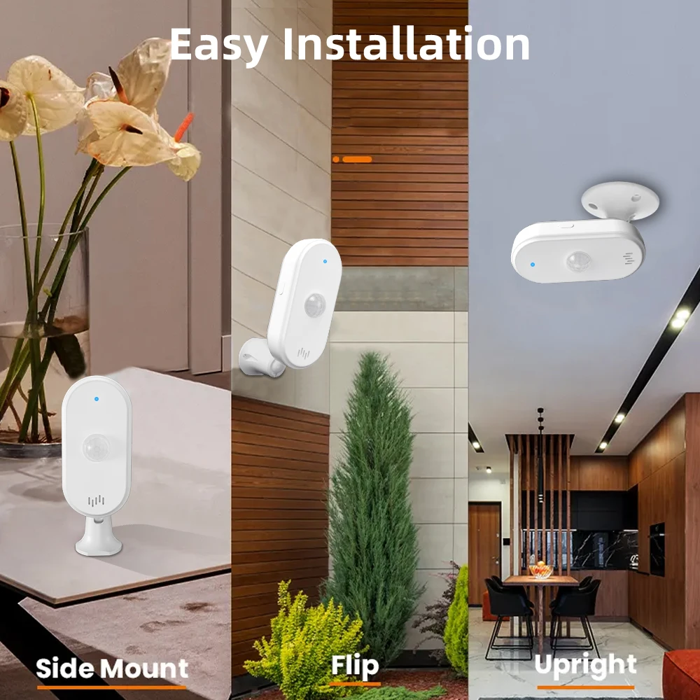 STLF Smart WiFi PIR Motion Detector Tuya App Wall/Ceiling Mountable 110 Detection Angle 4-6m Range for Home Automation Safety