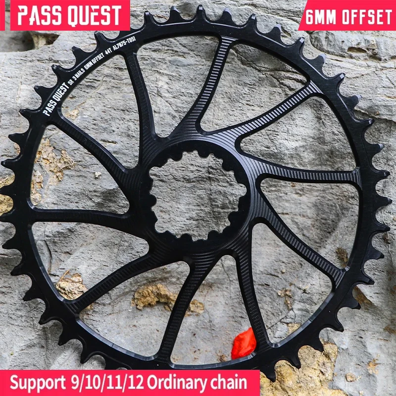 

PASS QUEST Bicycle Chain Wheel 6mm offset 3 Nail Narrow Wide Chaining GX/SX MTB&Gravel 38-46T Chainwheel Bicycle Accessories