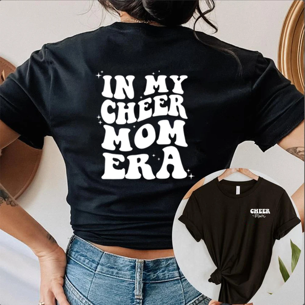 In My Cheer Mom Era T Shirt Cheer Mama Tee Mom Life Tshirt Women Short Sleeve T-shirt Cheerleader Merch Shirt