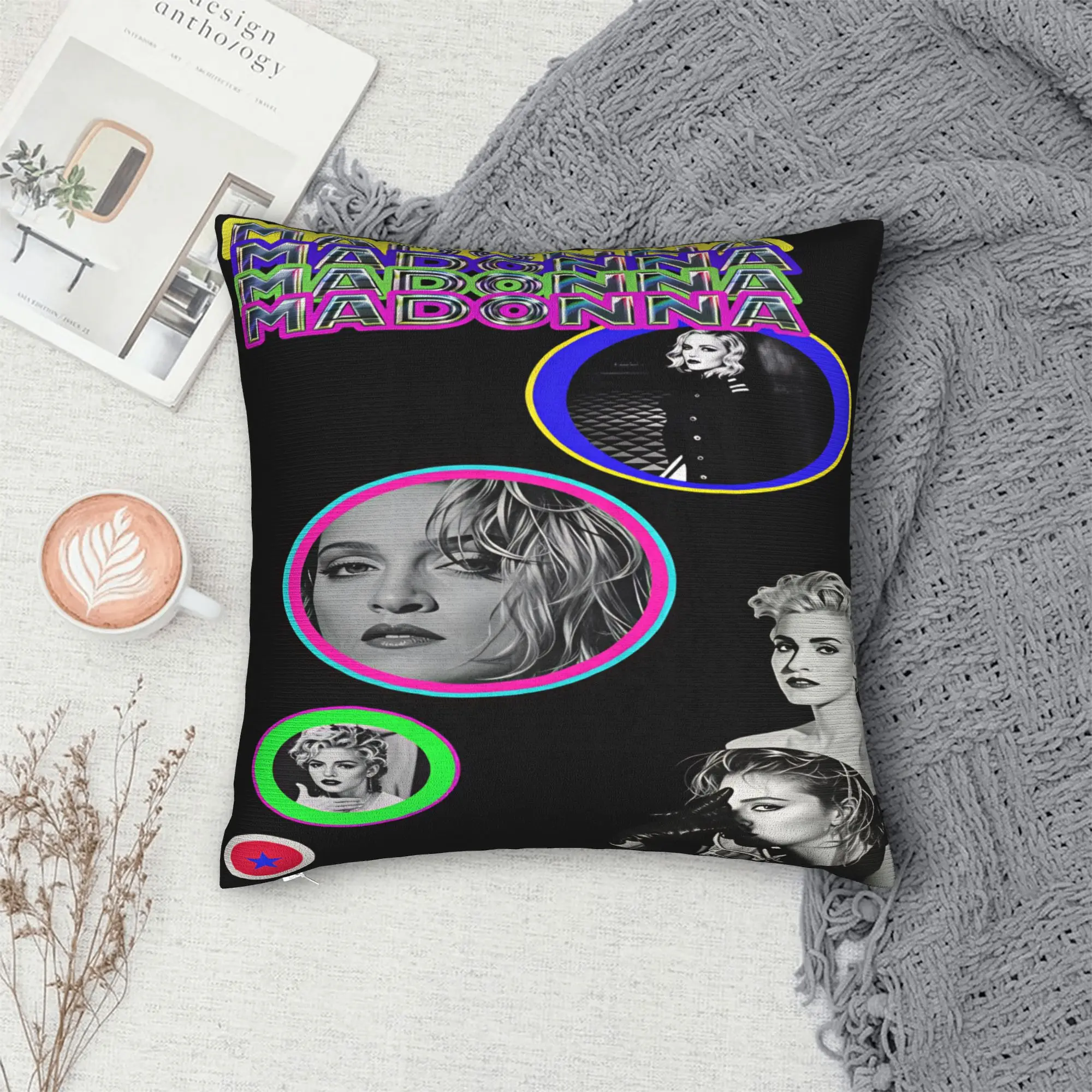 M-Madonna Confessions I Feel So Free Pillowcases  Vintage Pillow Case For Couch Sofa Bedroom Comfy Pillow Cover