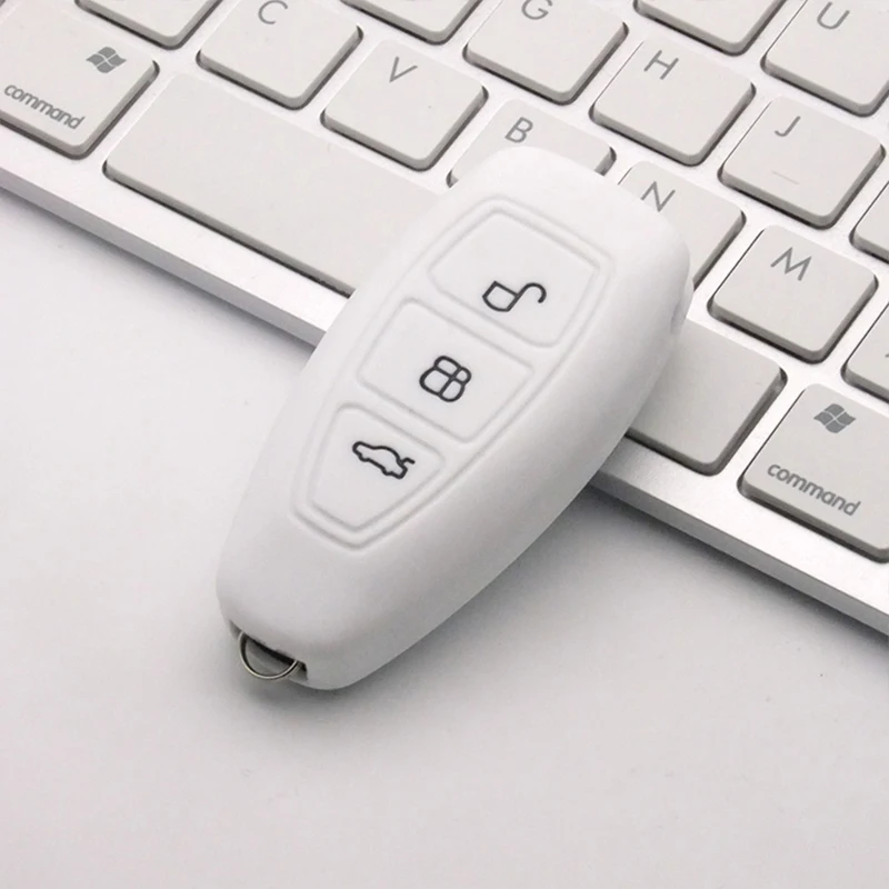 Soft Silicone Car Key Case For Ford Puma Grand C Max Focus Mondeo Kuga Fiesta Ecosport Transit Kuga Custom Keychain Protector