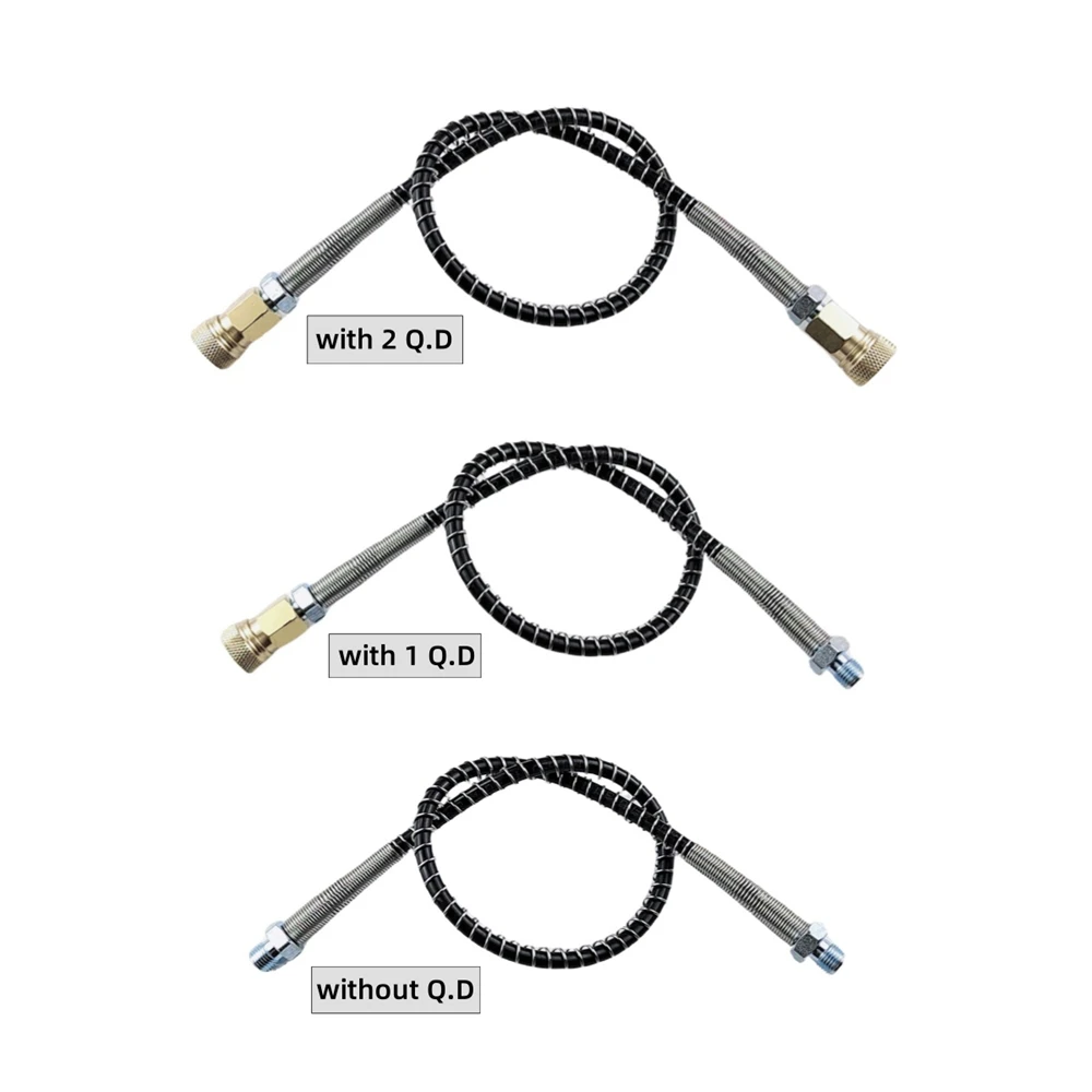 Mangueira de nylon de alta pressão hpa, 50cm/100cm, com mola enrolada, rosca macho m10x1 para recarga de ar, 300bar, 4500psi, acessórios de bomba