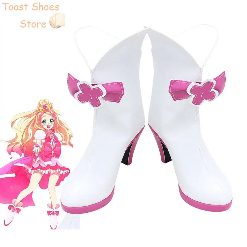 KiraKira-zapatos de Cosplay Cure Flora, botas de Carnaval de Halloween, zapatos de cuero PU, utilería para disfraz