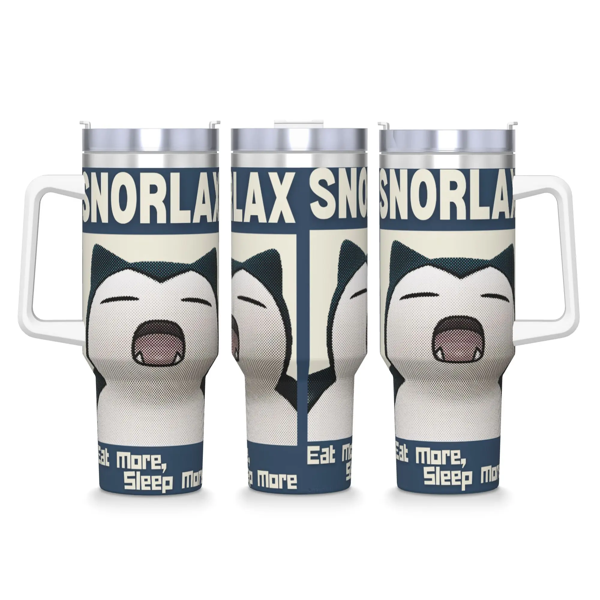 Snorlax More Sleep Please Stainless Steel Tumbler  With Straws and Lid Large Capacity Mugs Cup Cold and Hot Water Bottle
