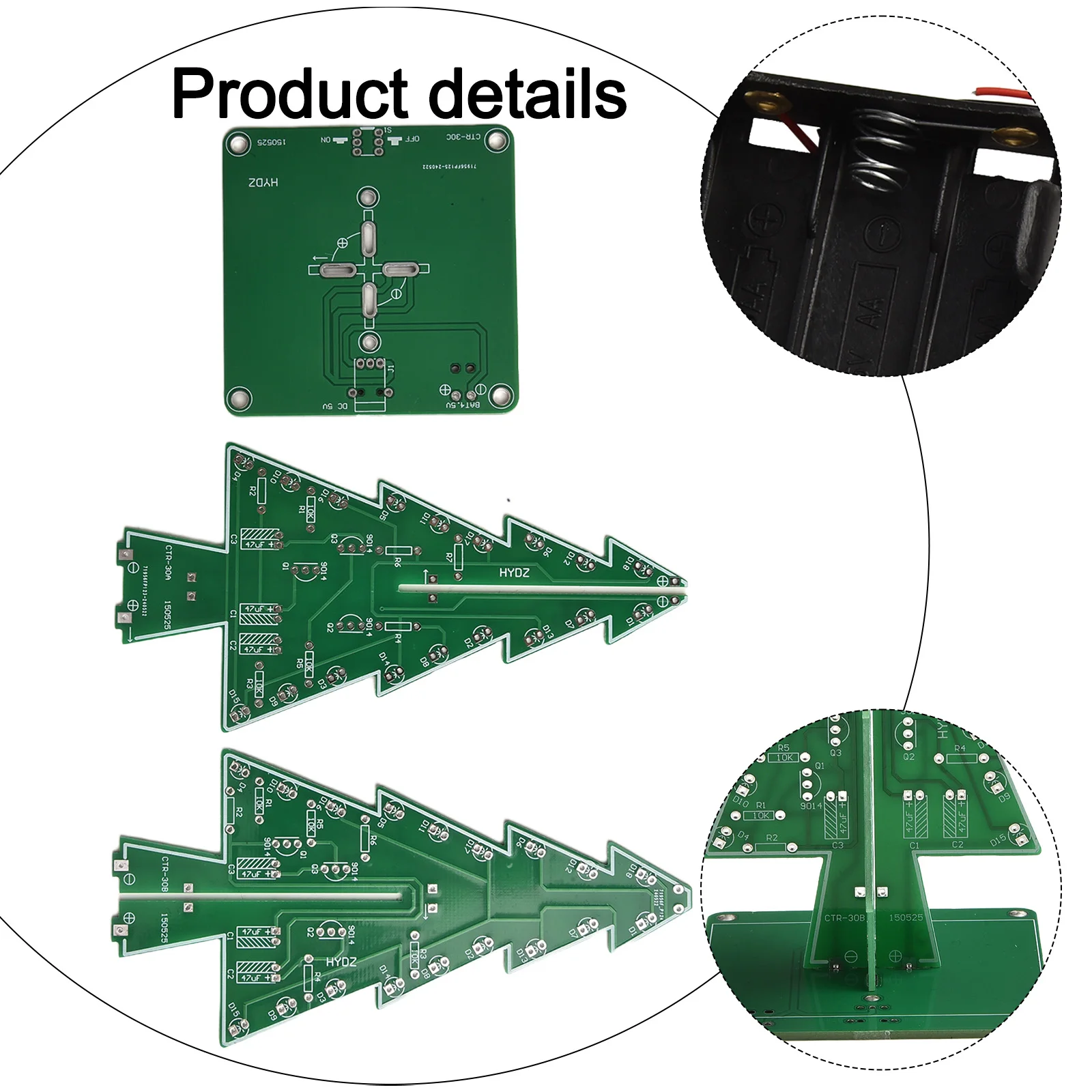 1 Set DIY 3D LED Flash Circuit Kit Three-Dimensional Christmas Tree Electronic Fun Kit 3D Christmas Tree LED DIY Kit