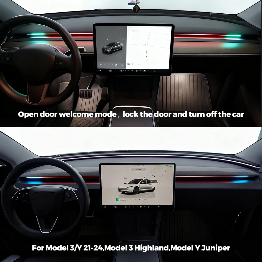 BSD Blind Spot Detection Intelligent Ambient Lighting for Tesla Tesla Model 3 Y 21-24 Highland Juniper Car Vehicle Data Linkage