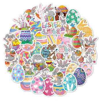 Easter Egg Cartoon Holiday Sticker 50pcs Party Stickers Gifts Decorations Children's Toys