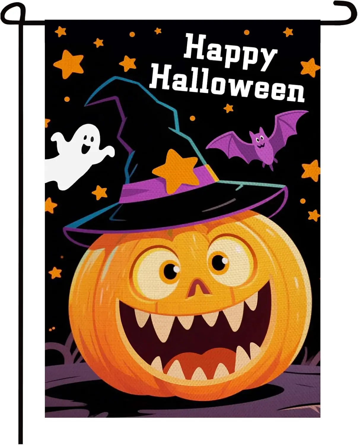 Happy Halloween Garden Flag, Halloween Holiday Yard Outdoor Flag 12x18 Inch Double Sided printing Pumpkin Ghosts bat Witch H uui