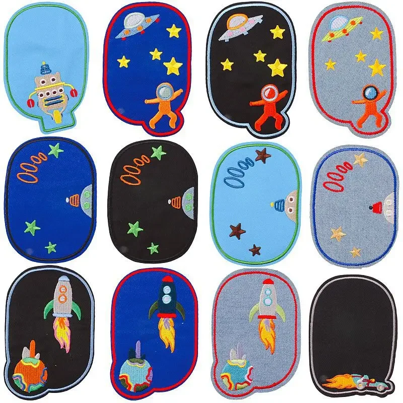 Sewing Repair Elbow Knee Patches Iron On Patch Clothing appliques Sticker DIY Jeans Stripes Embroidered Badge Children Patches