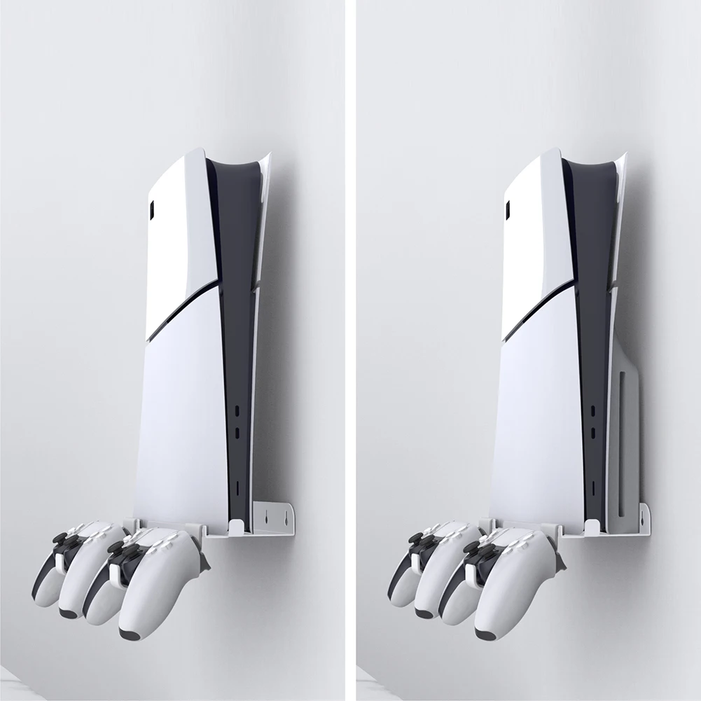 Soporte de pantalla de almacenamiento de pared para consola PS5 Slim, soporte de montaje en pared para PS5 Slim, edición Digital y Edición de Disco