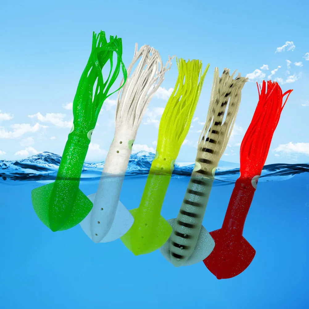 5 قطعة 30 سنتيمتر الصيد لينة السحر مضيئة الأخطبوط الصيد البحري المتذبذب الاصطناعي سيليكون الحبار الطعم الصيد الطعم الناعم للمياه المالحة #6