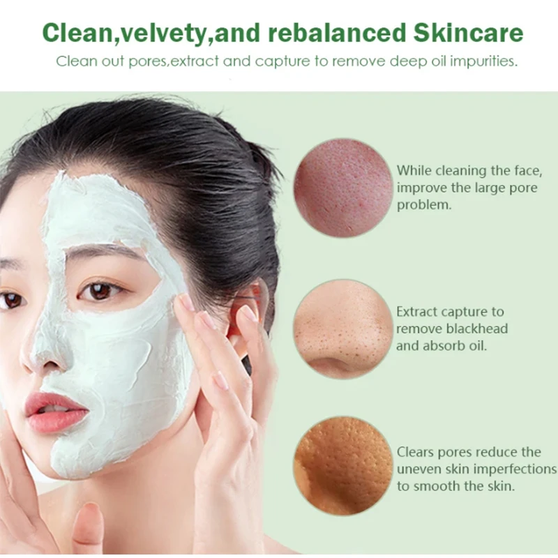 Face Clean Mask Green Tea Cleansing Stick Mask Shrink pores Deep Blackhead Remover facial Cleansing for Moisturizing Mask