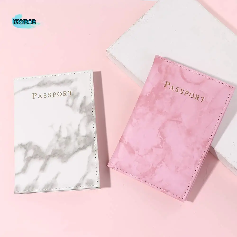 Marble Grain Credit Card Name ID Address ID Document Passport Protective Cover Passport Holder PU Card Case Travel Accessories