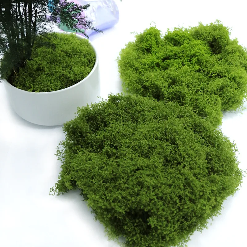 30/60g Artificial Moss Craft Grass Preserved Fake Foam Green Plants Home Garden Decor Mini Landscape Fake Grass