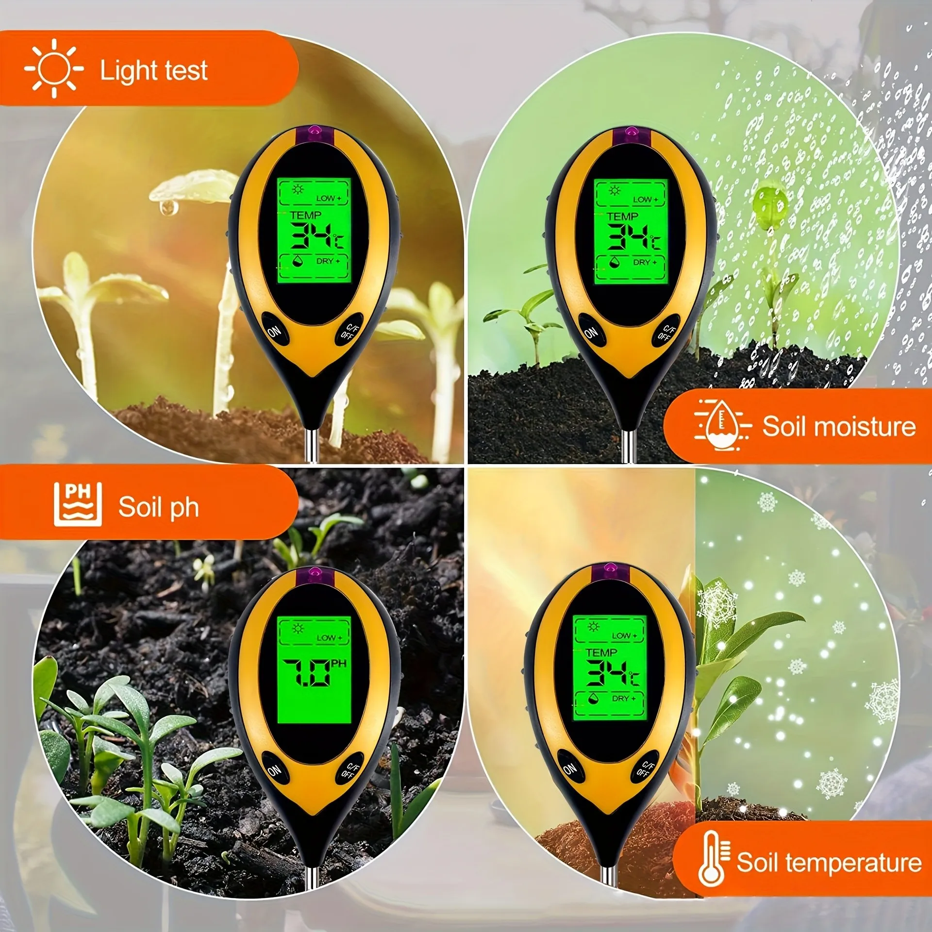 Testeur de PH du sol 4 en 1, d - Soil Ph Meter avis et prix